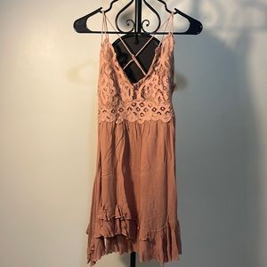 Vintage free people dress, peach salmon colored, size m